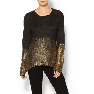 New Calvin Klein Black and Gold Women's Sweater